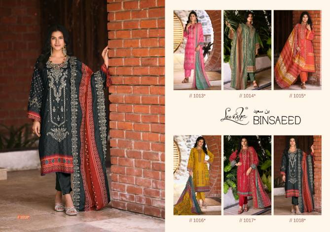 Binsaeed By Levisha Embroidery Cambric Cotton Dress Material Wholesale Clothing Suppliers In India
